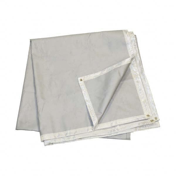 Welding Blankets, Curtains & Rolls, Material: Acrylic, Fiberglass , Width (Feet): 10.00 , Material Weight (oz/sq. yd.): 15 , Color: White , Grommet: Yes  MPN:37192
