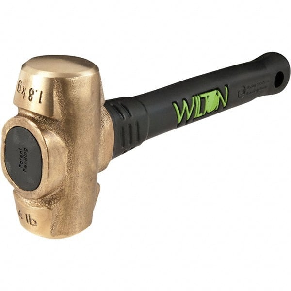 Non-Sparking Hammers, Tool Type: Brass Hammer, Head Material: Brass, Handle Material: Steel, Head Weight Range: 3 - 5.9 lbs., Overall Length Range: 9