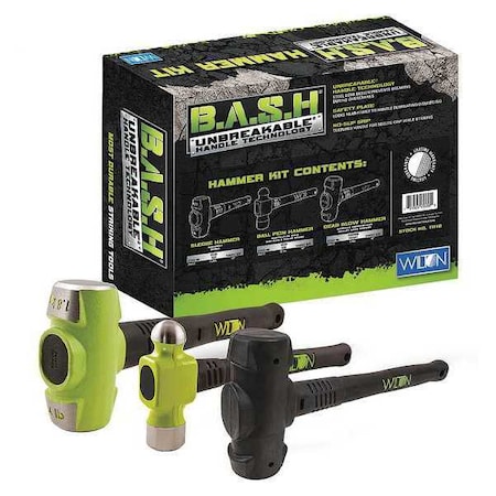 Shop Hammer Kit, Blk Handle, Nonslip Grip MPN:11112