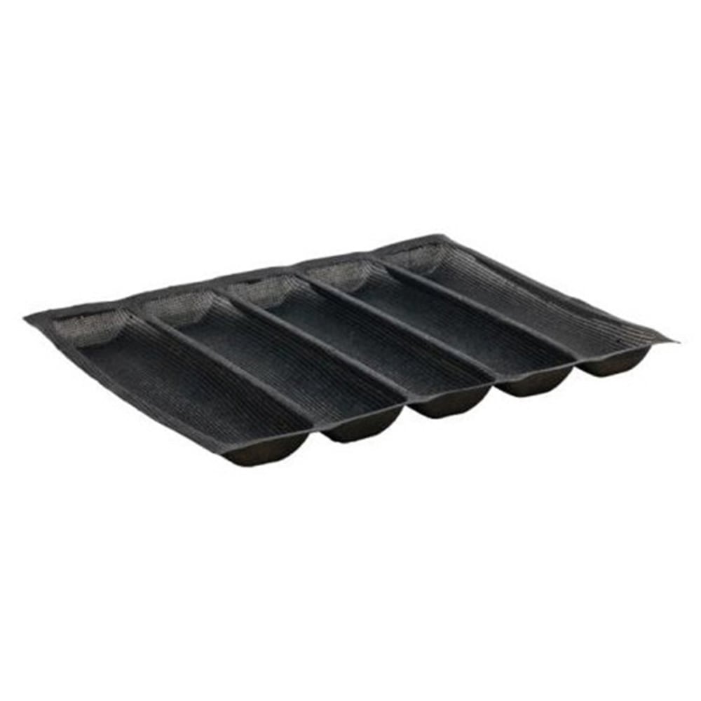 Winco 5-Loaf Silicone Bread Baking Pan, Black MPN:SBF-5K