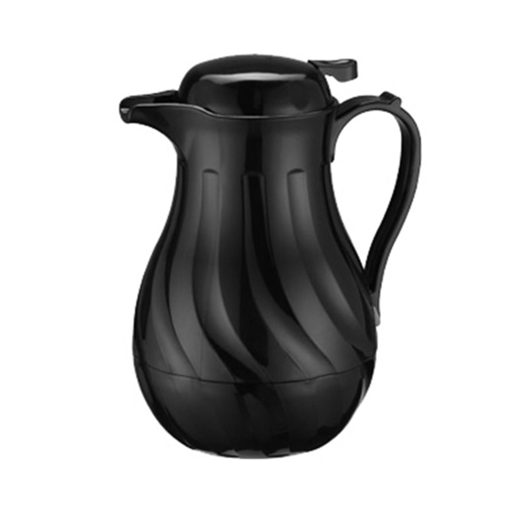 Winco Plastic Swirl Carafe, 42 Oz, Black MPN:VSW-42K