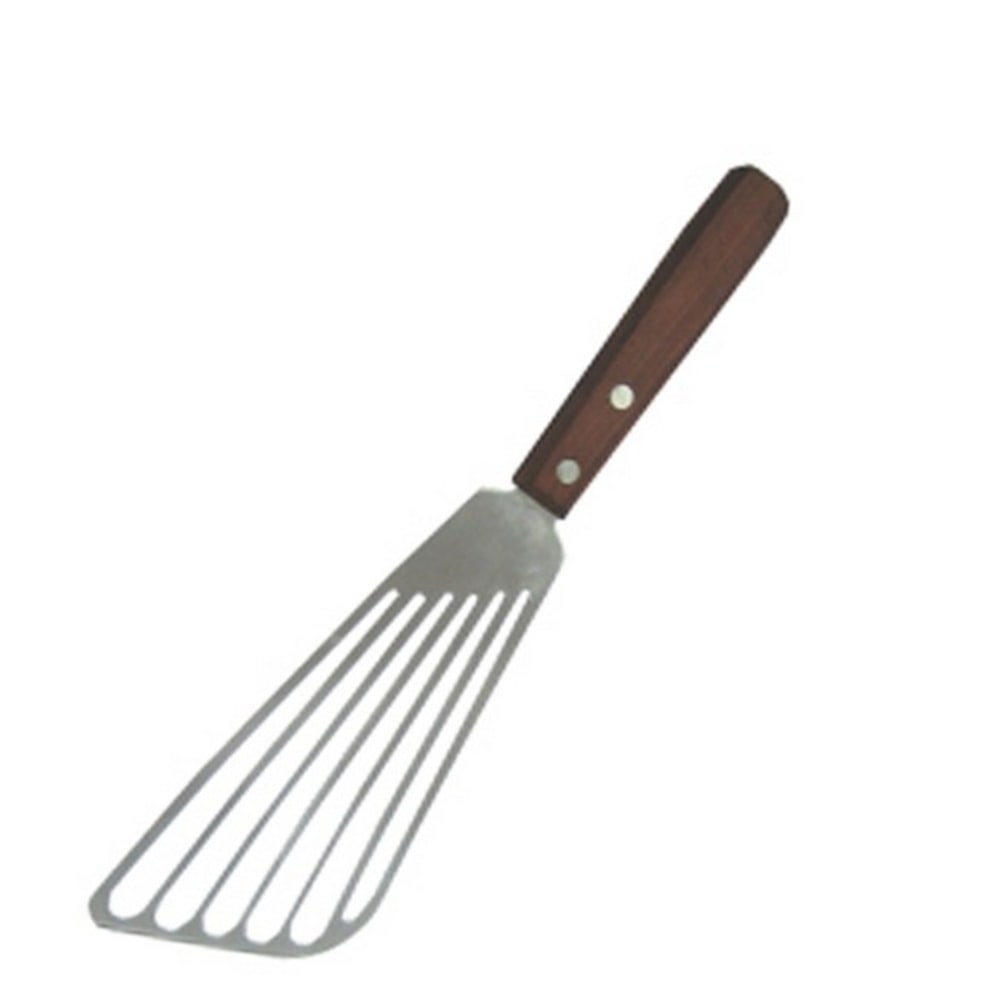Winco Metal/Wood Fish Spatula, 6-1/2in, Silver MPN:FST-6
