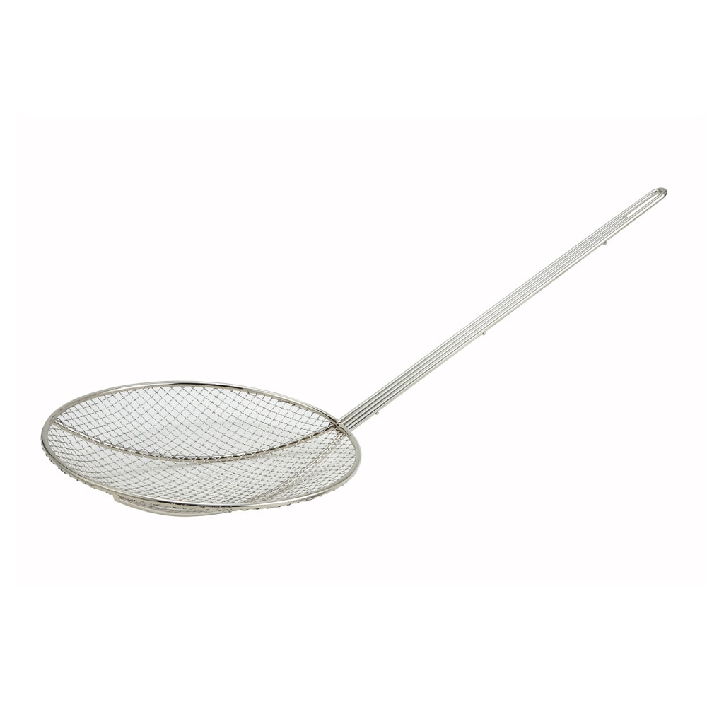 Winco Round Metal Skimmer, 6in, Silver MPN:SC-6R