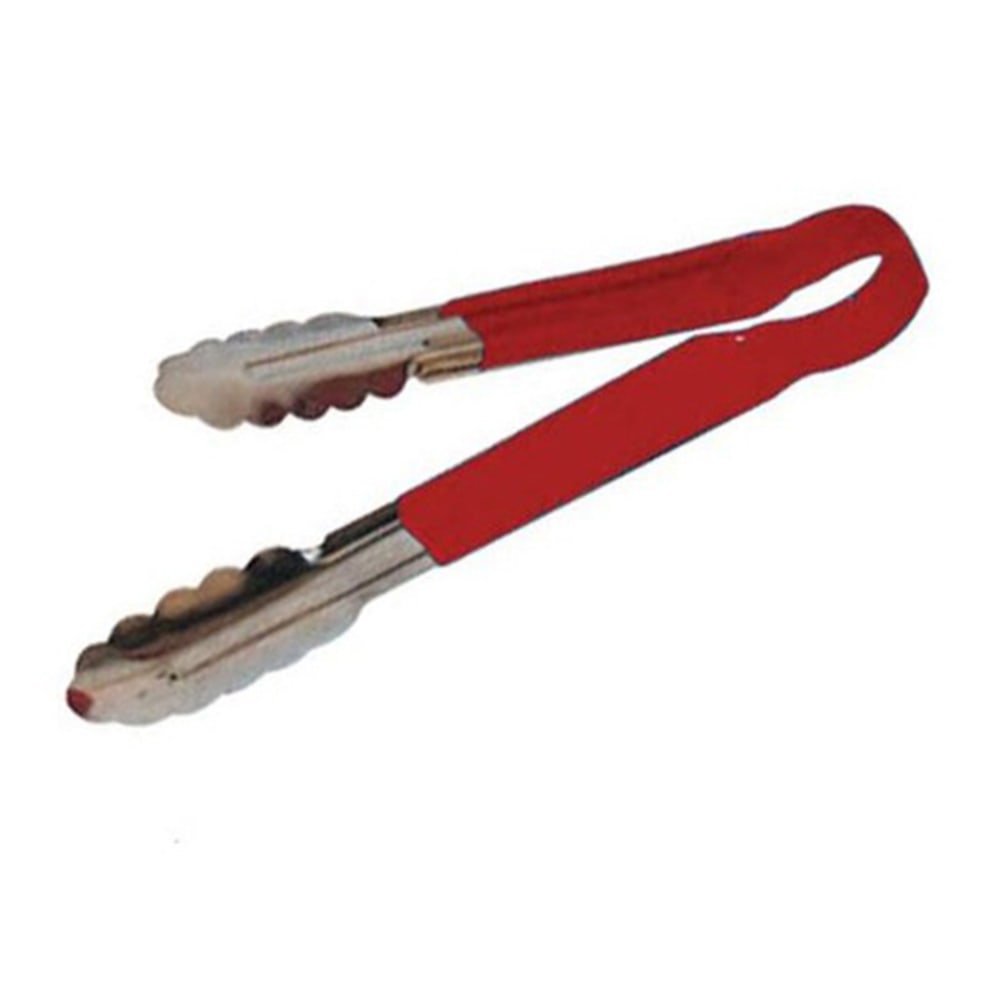 Winco Scalloped Tongs, 9in, Red MPN:UT-9HP-R