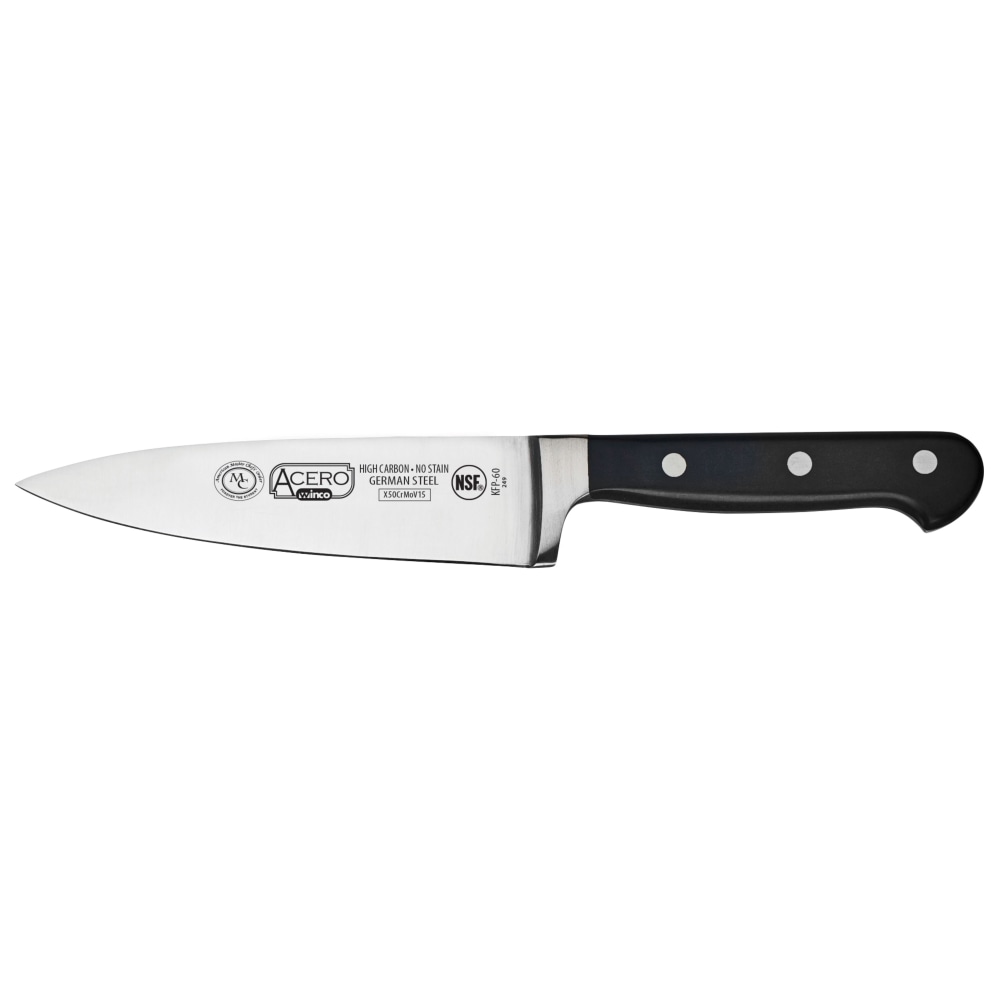 Winco Acero Chefs Knife, 6in, Silver/Black MPN:KFP-60