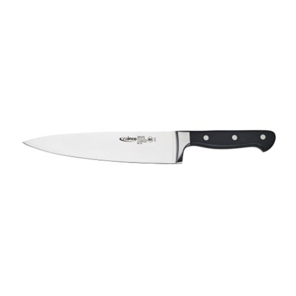 Winco Acero Forged Carbon German Steel Chef Knife, 8in, Silver MPN:KFP-80