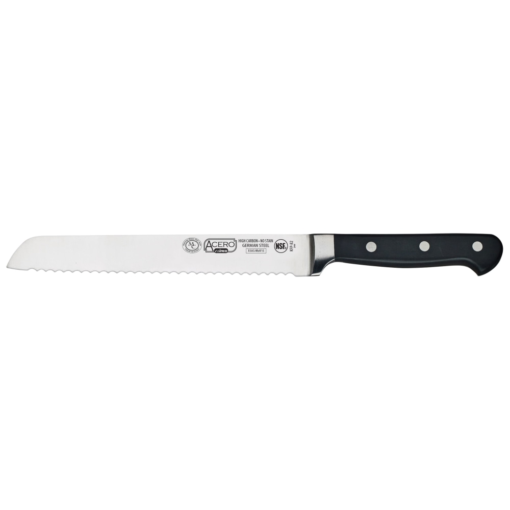 Winco Acero Bread Knife, 8in, Silver/Black MPN:KFP-82