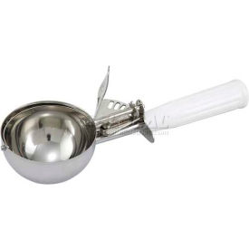 Winco ICD-6 Ice Cream Disher W/ Plastic Handle Size #6 White ICD-6 - Pkg Qty 10