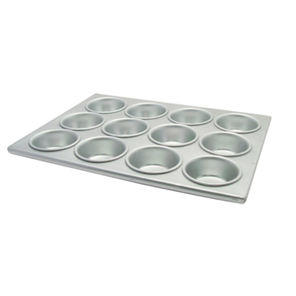 Winco Aluminum Muffin Pan, 12 Cups, 3-Oz Cups, Silver MPN:AMF-12
