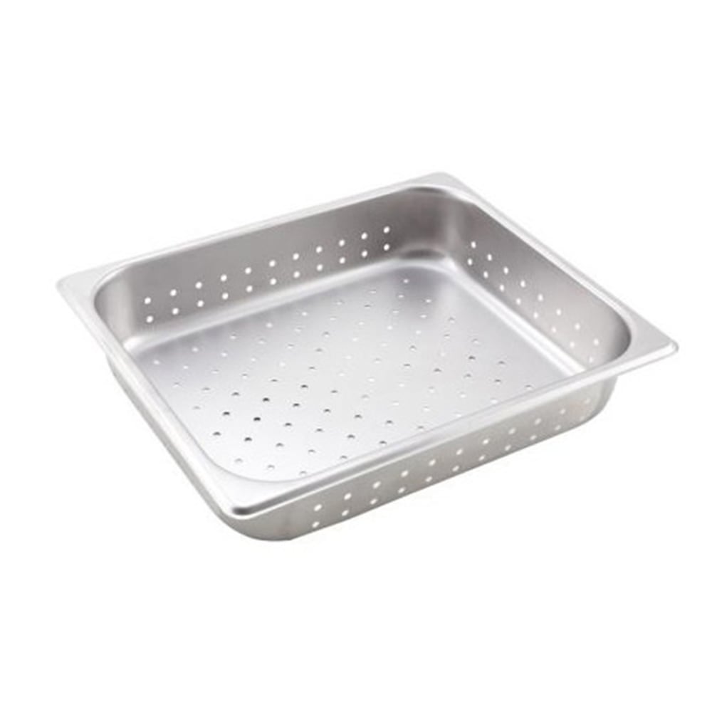 Winco 1/2 Size 2-1/2in Perforated Steam Table Pan, Silver MPN:SPHP2