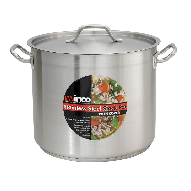 Winco Stainless-Steel Stock Pot With Lid, 8 Qt, Silver MPN:SST-8