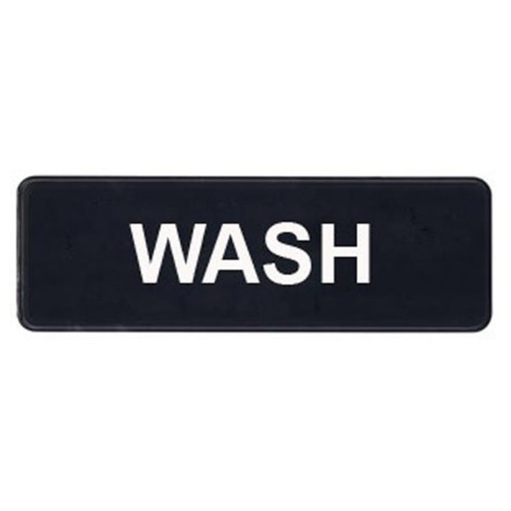 Winco Wash Sign, 9in x 3in, Black/White MPN:SGN-318