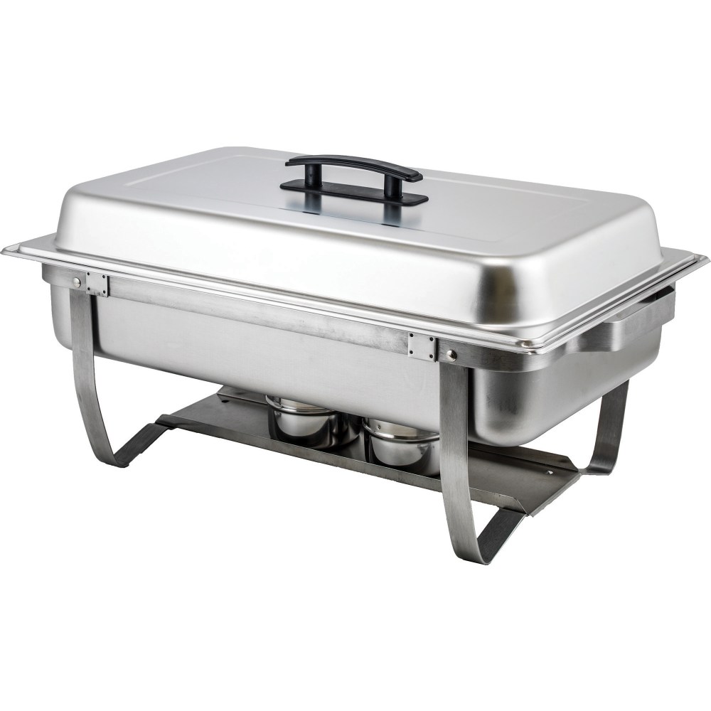 Winco 8-Quart Full-Size Folding Stand Chafer, 11-3/4inH x 23inW x 23inD, Silver MPN:C-4080