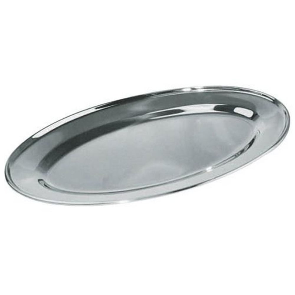 Winco Oval Stainless-Steel Platter, 12in x 8-5/8in, Silver MPN:OPL-12
