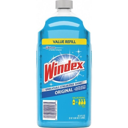Liquid Glass and Surface Cleaner, 67.6 oz., Blue, Unscented, Bottle, 6 PK MPN:316147