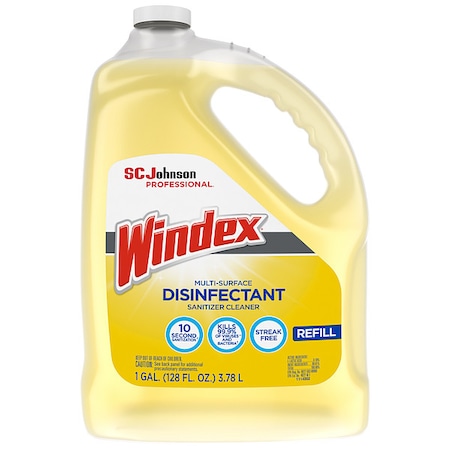 Liquid Glass and Surface Cleaner, 1 gal., Yellow, Unscented, Jug, 4 PK MPN:682265