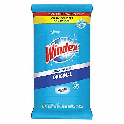 Glass Cleaner Wipes 8 x 7 38 ct PK12 MPN:319251