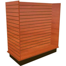 Slatwall H Display Fixture-Cherry with Casters RTA-DS-H-Cherry