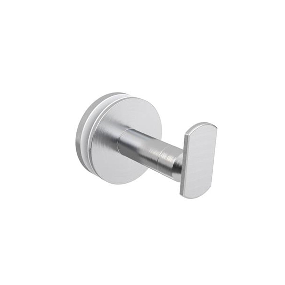 Wingits MODERN Elegance Robe Hook, Oblong Button, Glass Mount, Brushed Nickel, Total Qty 1 MPN:WMEOBRHGMSN
