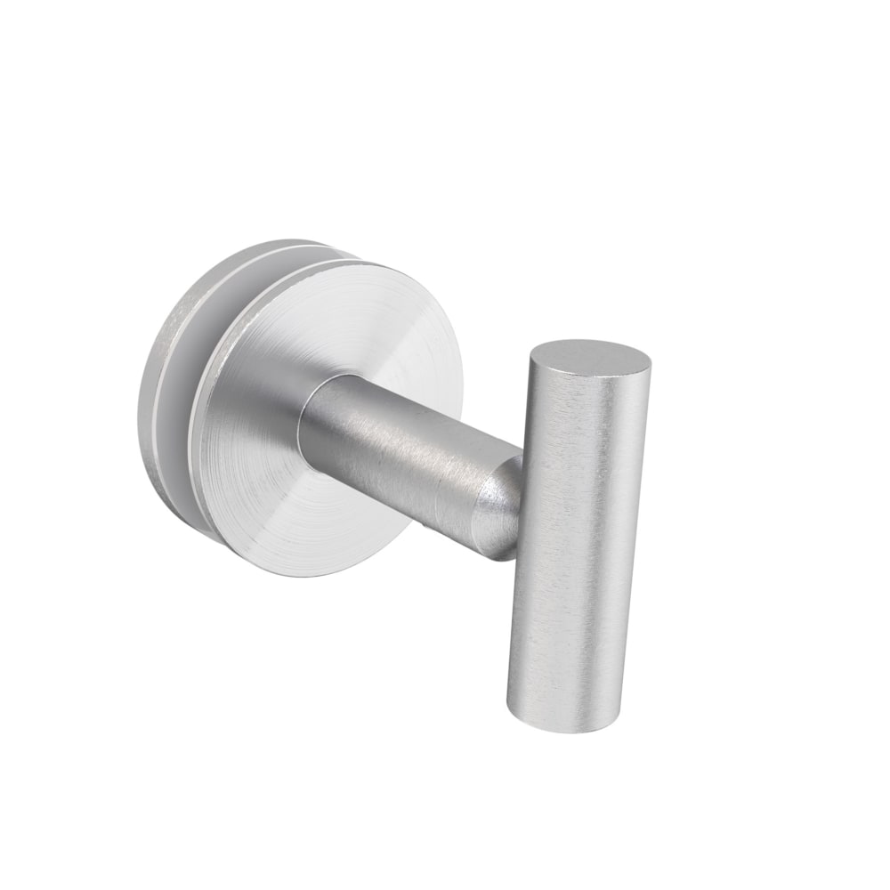 Wingits MODERN Elegance Robe Hook, Single, Glass Mount, Brushed Nickel, Total Qty 1 MPN:WMESRHGMSN