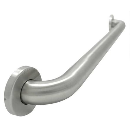 Wall Mounted ADA Compliant Grab Bar, 36 in L, 1-1/2 in Dia, Stainless Steel, Satin Finish, Silver MPN:WGB6SS36
