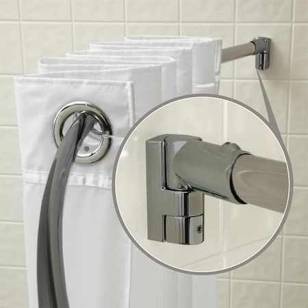 Curved Shower Rod, Satin, 57In, 9 Proj, PK6 MPN:WOCSN5SP