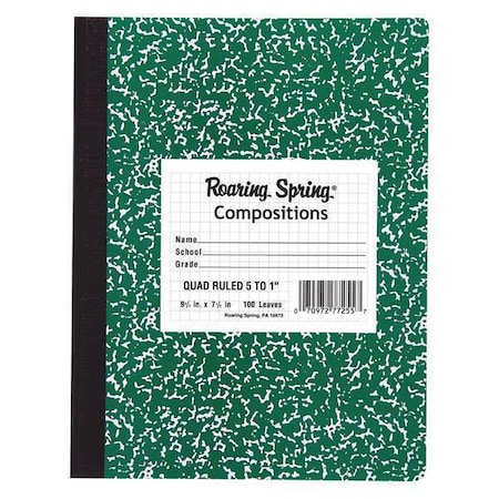 Case of Green Marble Comp Notebooks, 5x5 Graph Ruled, 100 sht, 15 lb Paper, 9.75