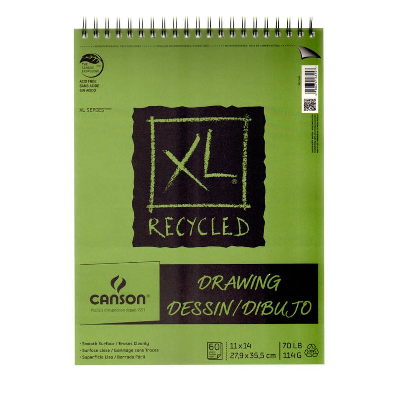 Canson XL Drawing Pads, 11in x 14in, 60 Sheets Per Pad, Pack Of 2 Pads MPN:100510916-2
