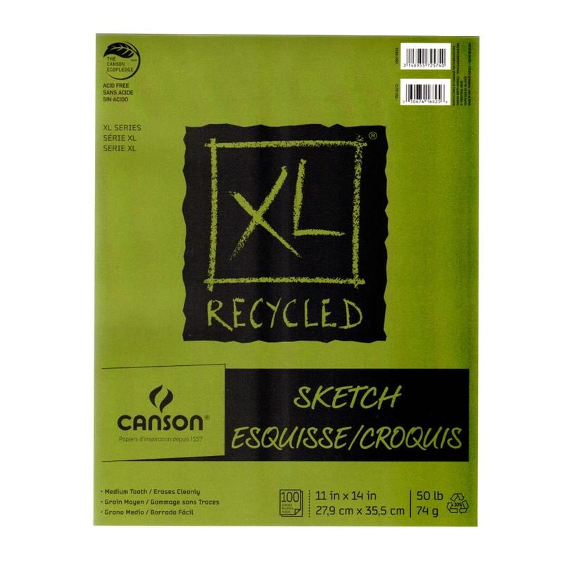 Canson XL Sketch Pads, Fold-Over, 11in x 14in, 100 Sheets, Pack Of 3 MPN:100510923-3