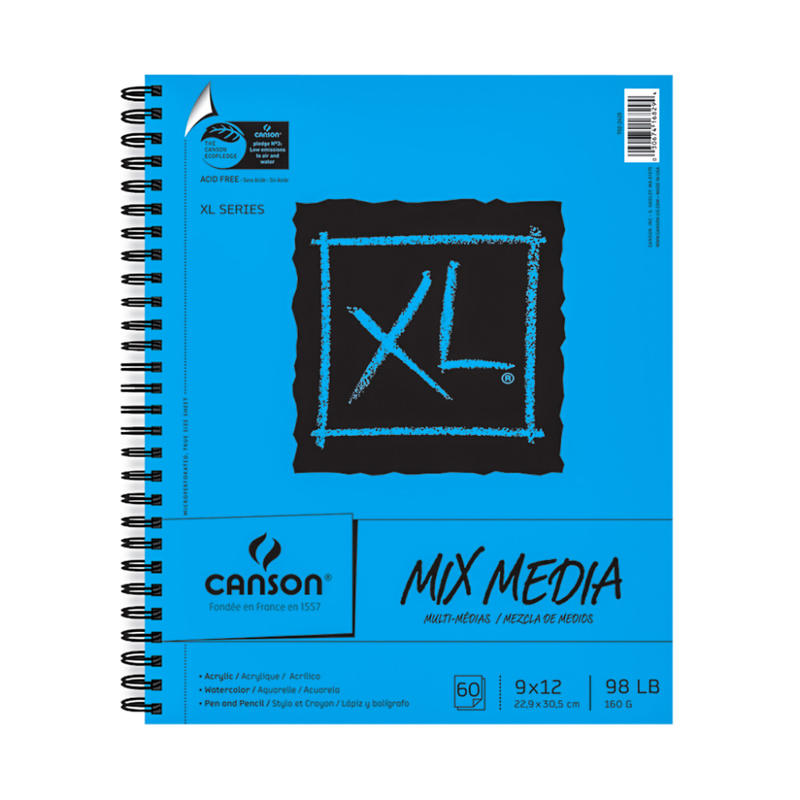 Canson XL Mix Media Pads, 9in x 12in, 60 Sheets, Pack Of 2 MPN:100510927-2