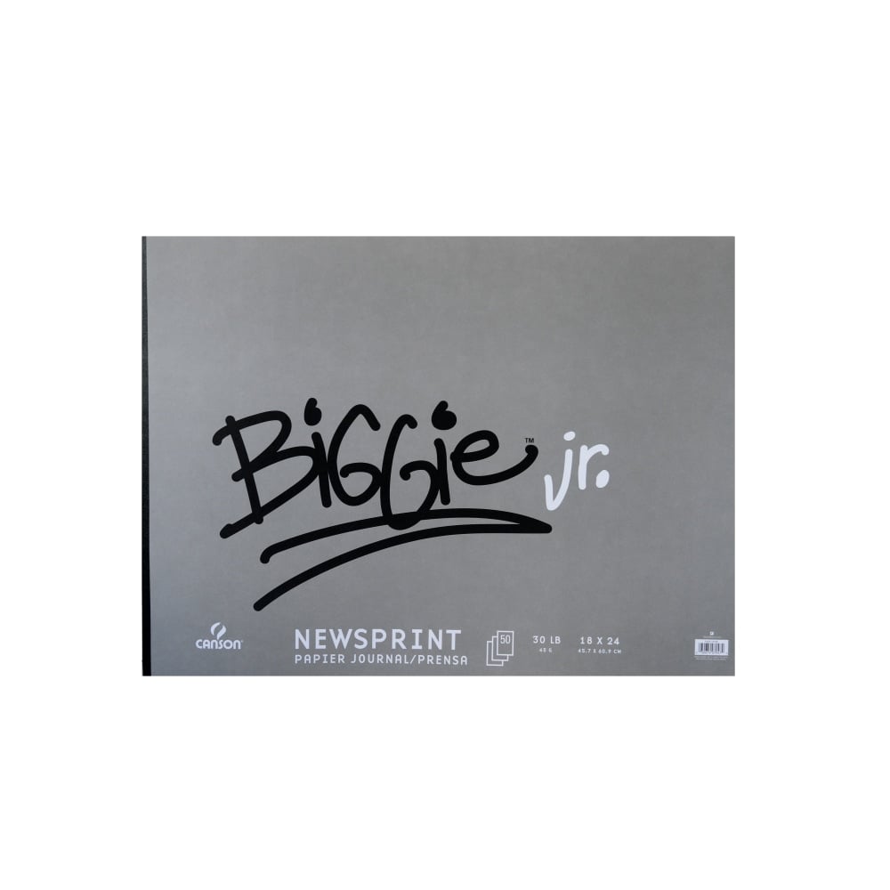 Canson Biggie Jr. Newsprint Pads, 18in x 24in, 100% Recycled, 50 Sheets Per Pad, Pack Of 2 Pads MPN:100510964-2