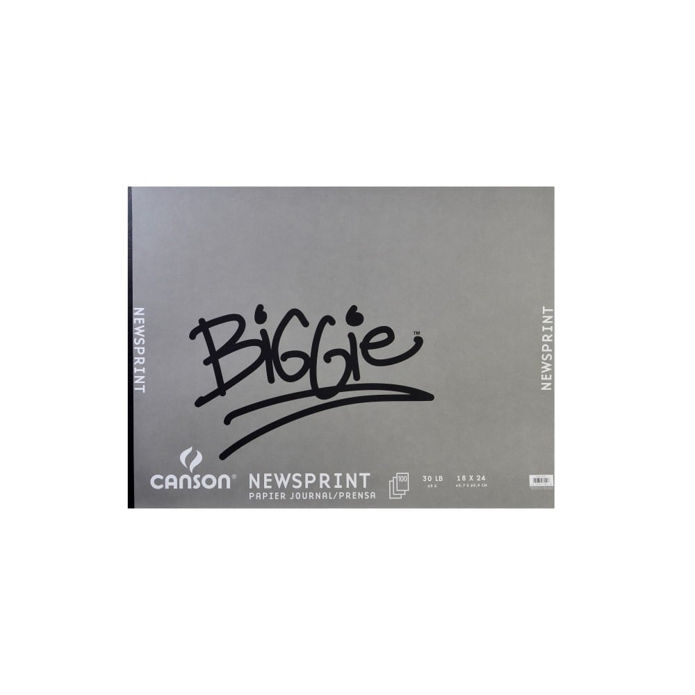 Canson Biggie Jr. Newsprint Pads, 18in x 24in, 100% Recycled, 100 Sheets Per Pad, Pack Of 2 Pads MPN:100510966-2