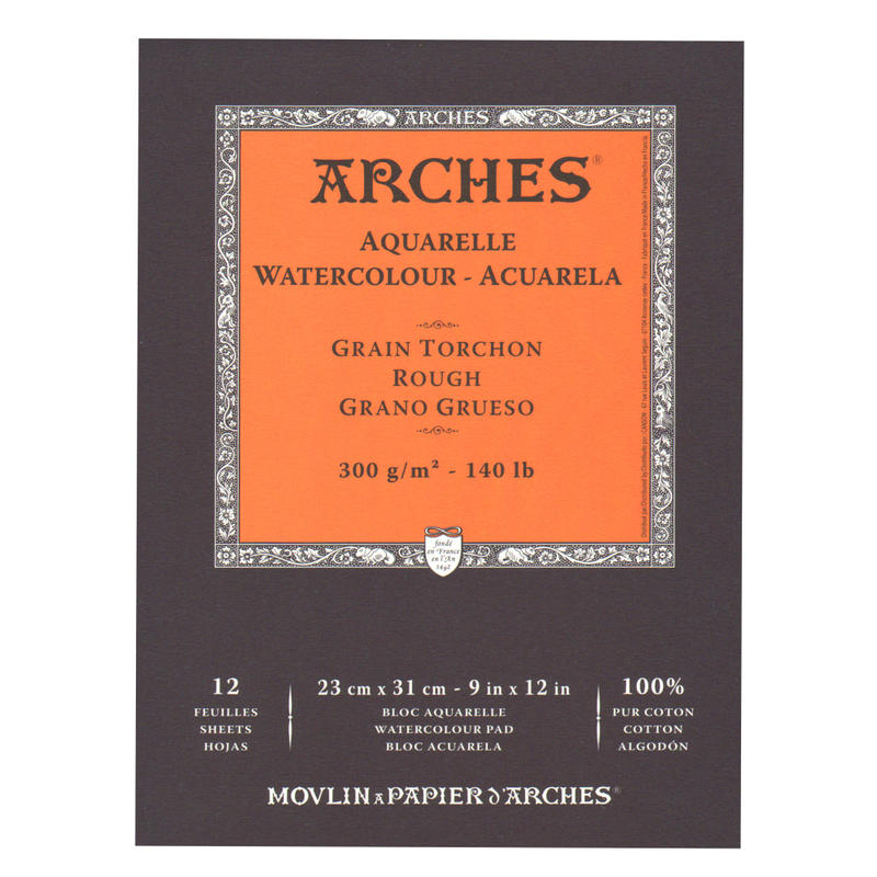 Arches Watercolor Pads, 9in x 12in, Rough, 12 Sheets, 140 Lb, White, Pack Of 2 MPN:400014952-2