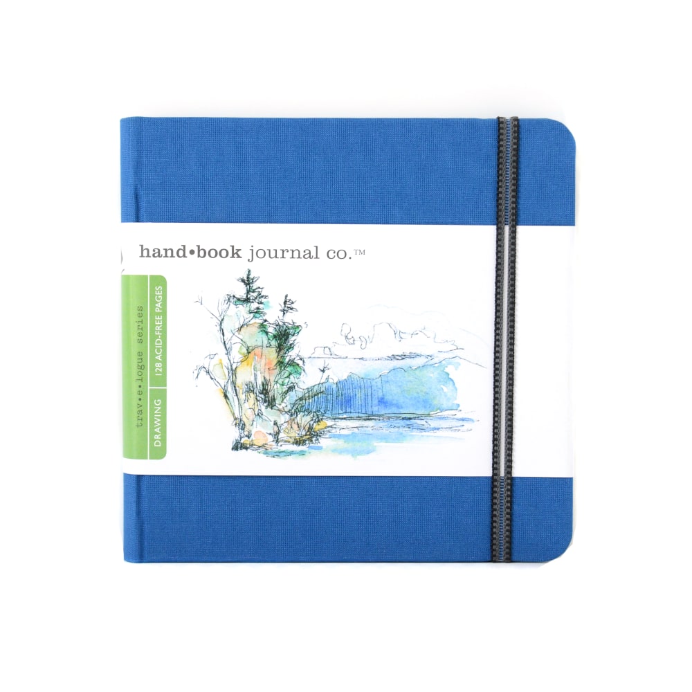 HandBook Journal Co. Travelogue Drawing Journals, Square, 5 1/2in x 5 1/2in, 128 Pages (64 Sheets), Ultramarine Blue, Pack Of 2 MPN:721332-2