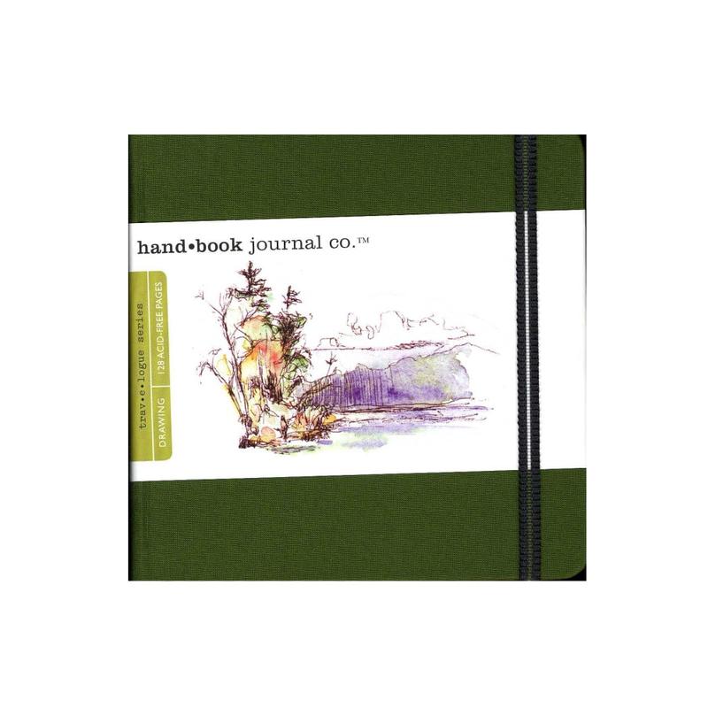 HandBook Journal Co. Travelogue Drawing Journals, Square, 5 1/2in x 5 1/2in, 128 Pages (64 Sheets), Cadmium Green, Pack Of 2 MPN:721333-2