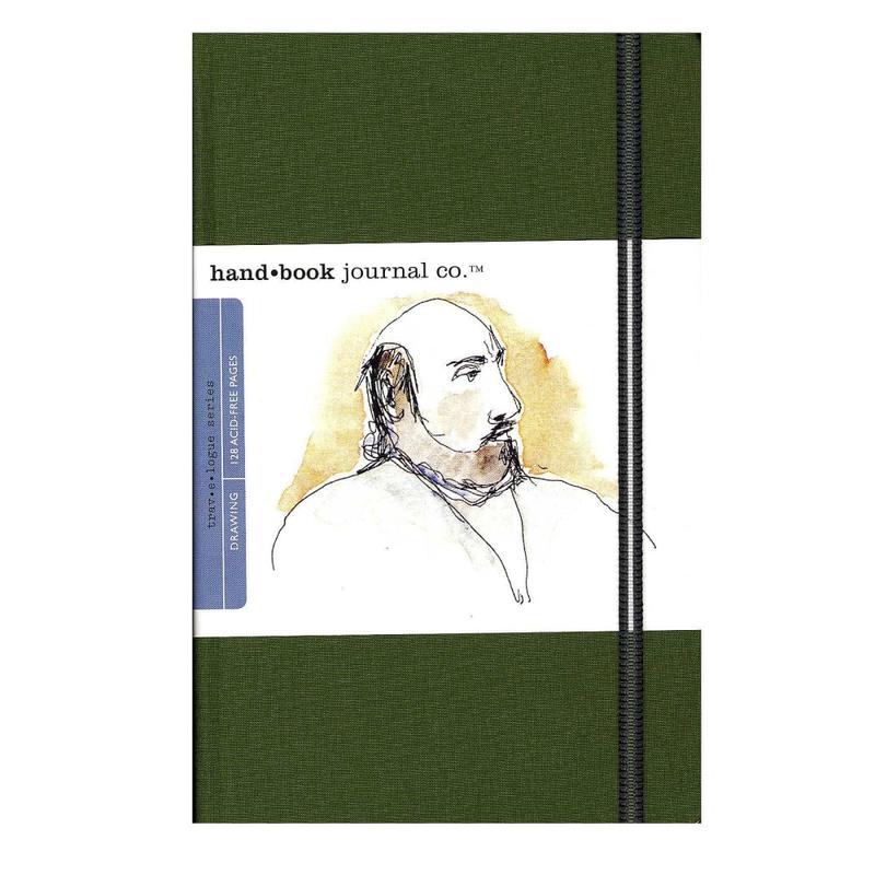 HandBook Journal Co. Travelogue Drawing Journals, Landscape, 5 1/2in x 8 1/4in, 128 Pages (64 Sheets), Cadmium Green, Pack Of 2 MPN:721413-2