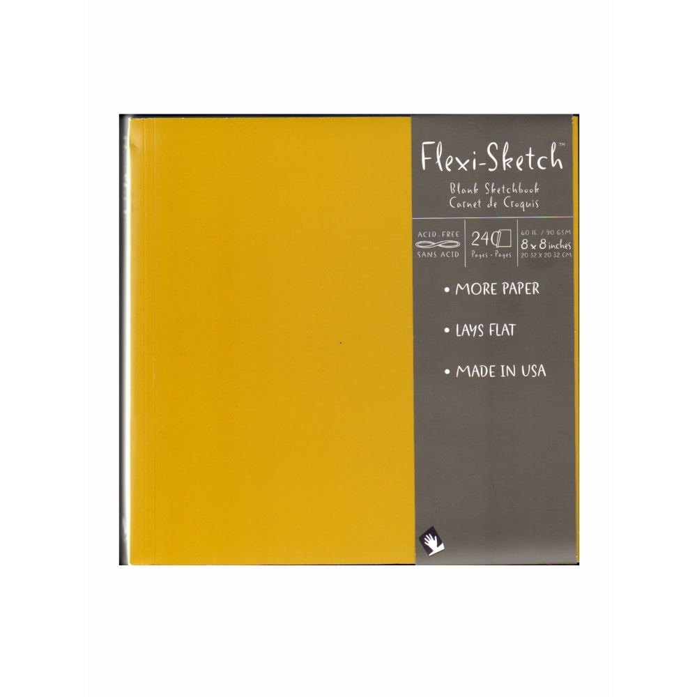Global Art Flexi-Sketch Sketchbooks, 8in x 8in, Square, 240 Pages (120 Sheets), Butternut, Pack Of 3 MPN:969150-3