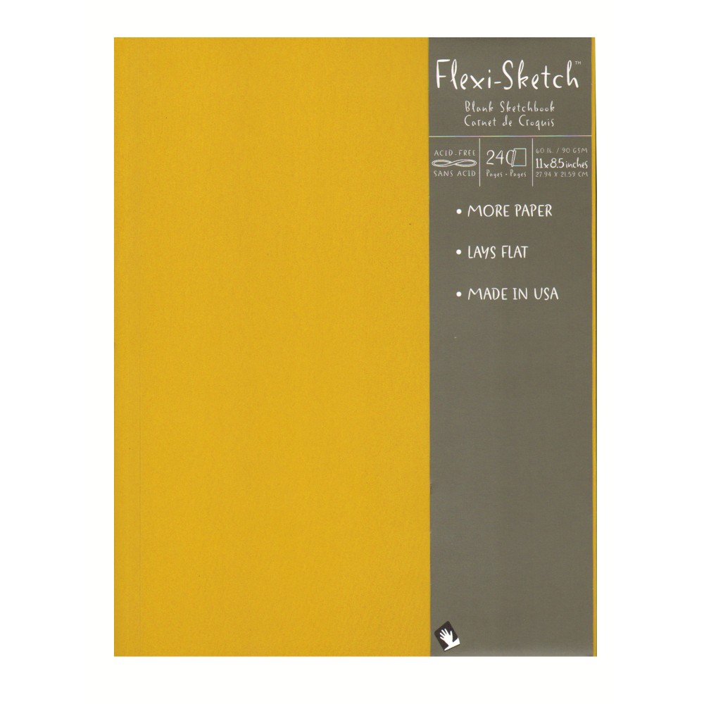 Global Art Flexi-Sketch Sketchbooks, 11in x 8 1/2in, Portrait, 240 Pages (120 Sheets), Butternut, Pack Of 3 MPN:969170-3