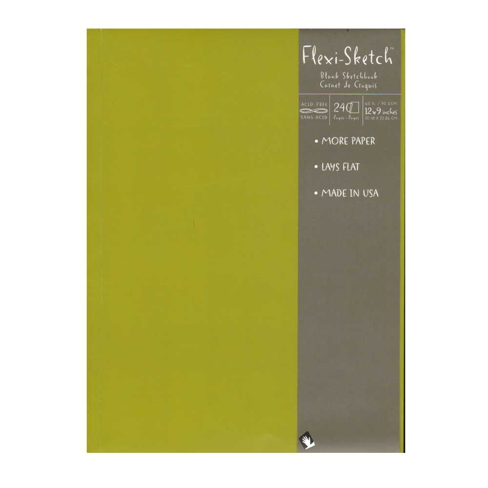 Global Art Flexi-Sketch Sketchbooks, 12in x 9in, Portrait, 240 Pages (120 Sheets), Fern, Pack Of 2 MPN:969180-2