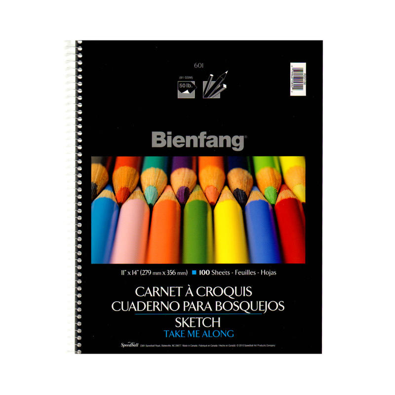 Bienfang Take Me Along Sketch Pads, 11in x 14in, 100 Sheets Per Pad, Pack Of 2 Pads MPN:R237130-2