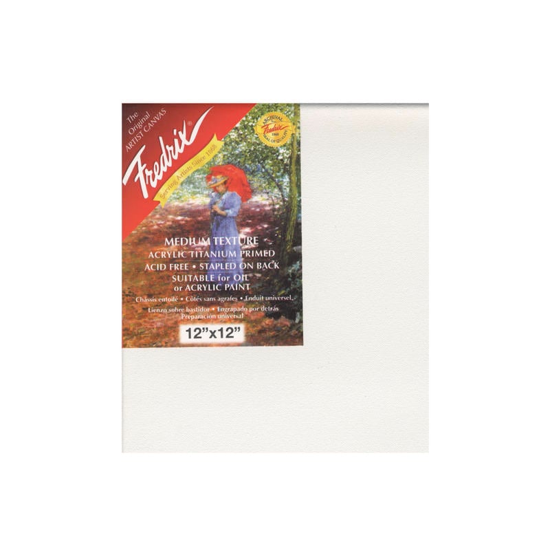 Fredrix Red Label Stretched Cotton Canvases, 12in x 12in x 11/16in, Pack Of 2 MPN:5054-2