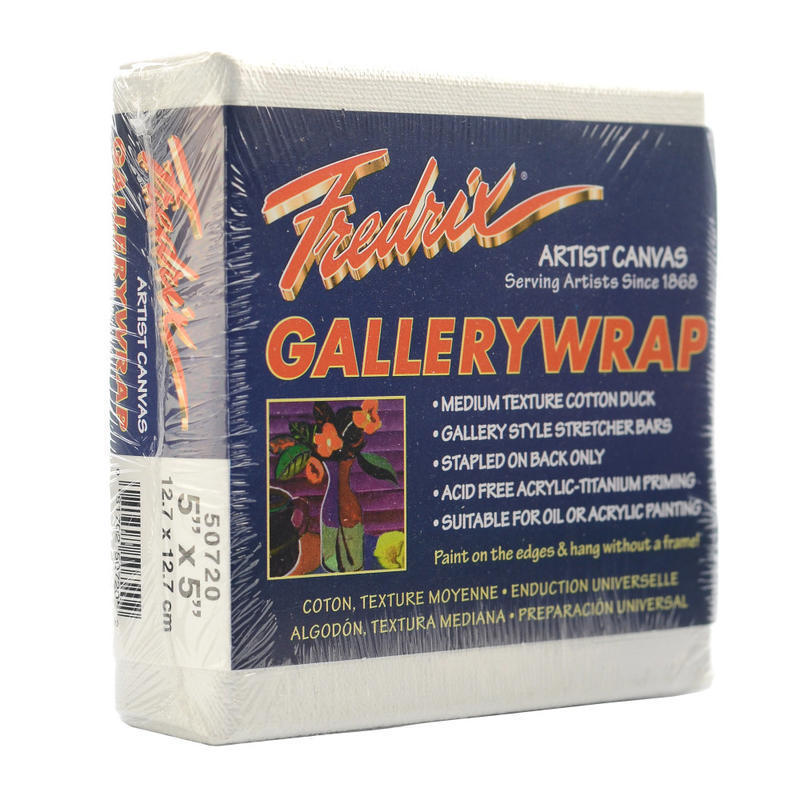 Fredrix Gallerywrap Stretched Canvases, 5in x 5in x 1in, Pack Of 2 MPN:50720-2