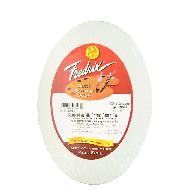 Fredrix Oval Stretched Canvases, 5in x 7in x 1/2in, Pack Of 2 MPN:5401-2