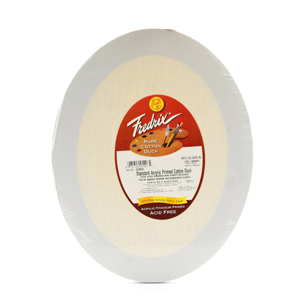 Fredrix Oval Stretched Canvases, 8in x 10in x 1/2in, Pack Of 2 MPN:5403-2