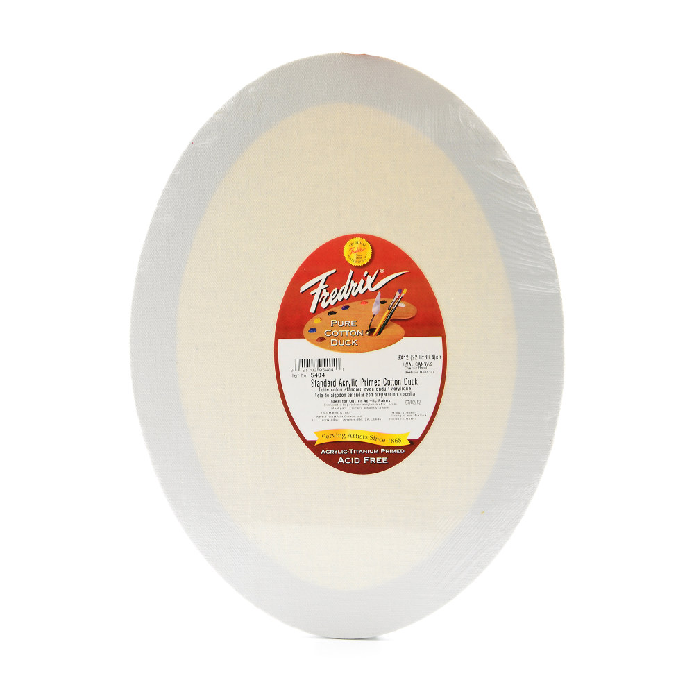 Fredrix Oval Stretched Canvases, 9in x 12in x 1/2in, Pack Of 2 MPN:5404-2