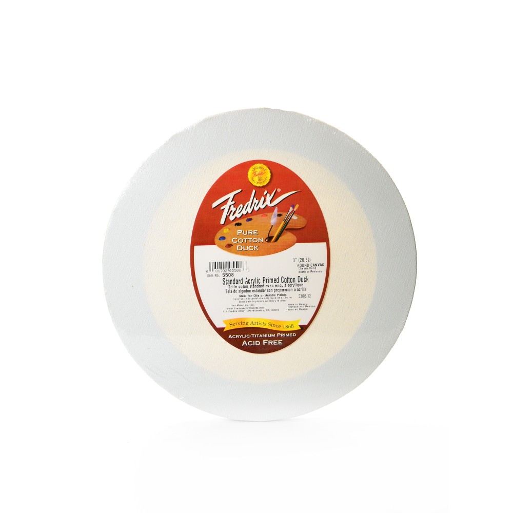 Fredrix Round Stretched Canvas, 8in Diameter, Pack Of 3 MPN:5508-3