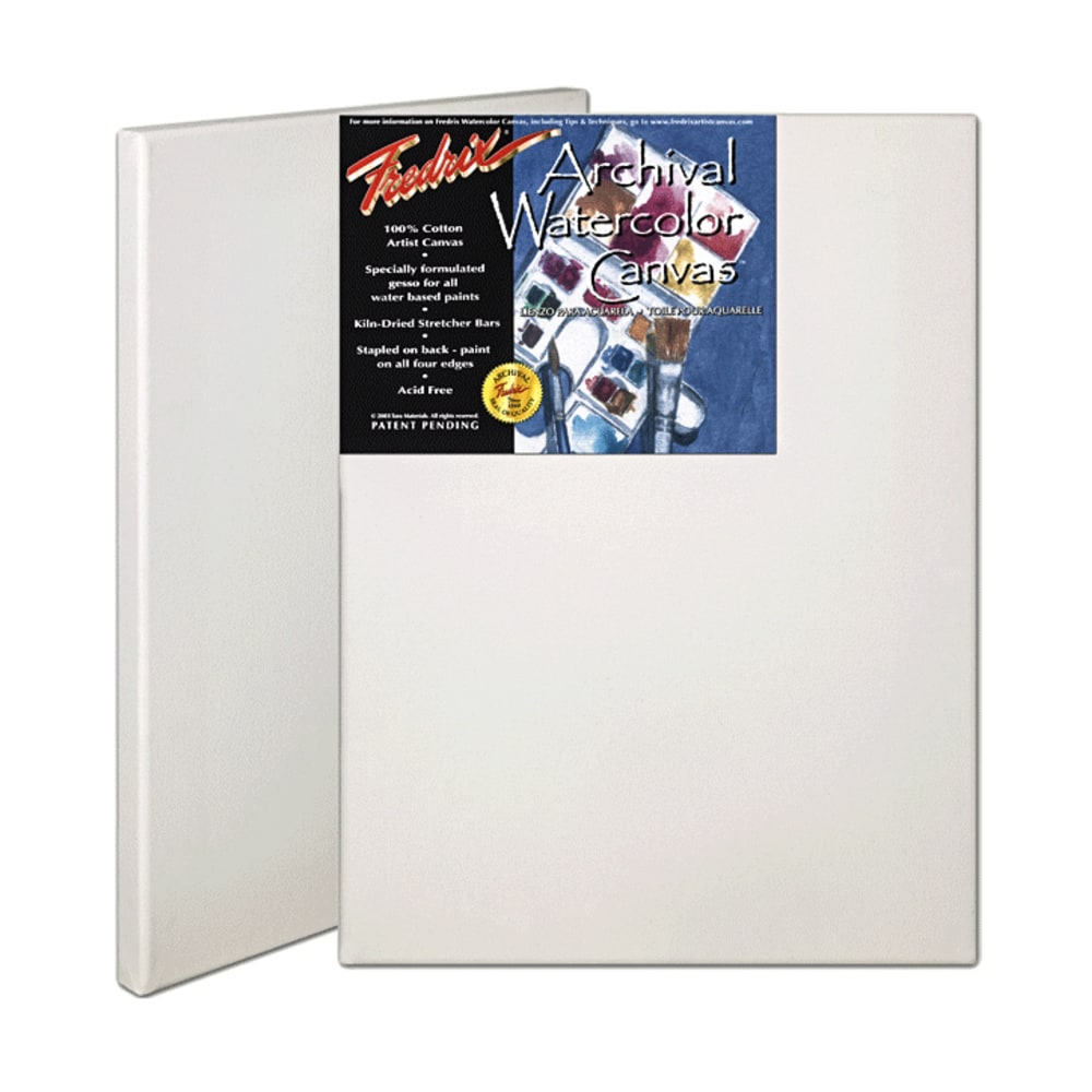 Fredrix Archival Watercolor Stretched Canvases, 9in x 12in, Pack Of 2 MPN:5530-2