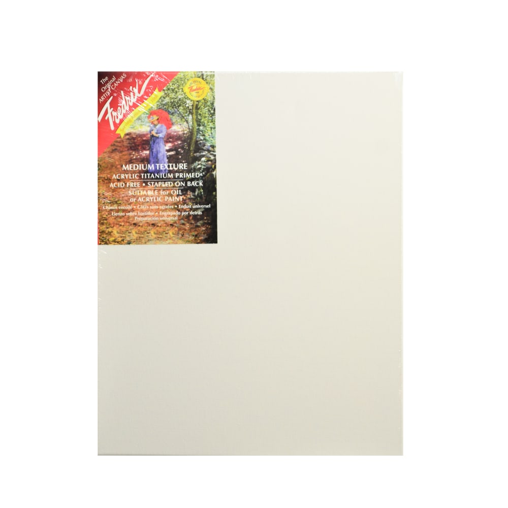 Fredrix Blue Label Ultra-Smooth Pre-Stretched Artist Canvases, 12in x 16in x 11/16in, Pack Of 2 MPN:5605-2