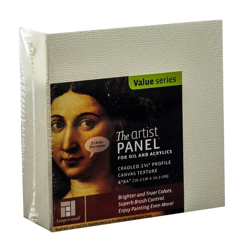 Ampersand Artist Panel Canvas Texture Cradled Profile, 4in x 4in, 1 1/2in, Pack Of 2 MPN:APC1.5 044-2