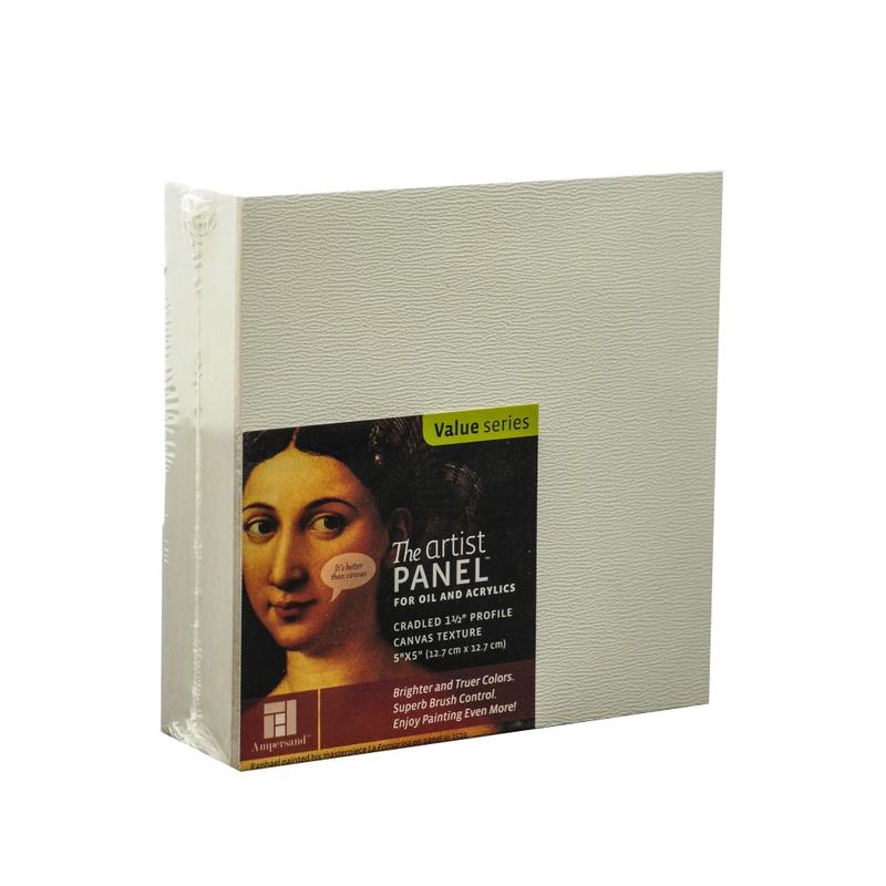 Ampersand Artist Panel Canvas Texture Cradled Profile, 5in x 5in, 1 1/2in, Pack Of 2 MPN:APC1.5 055-2